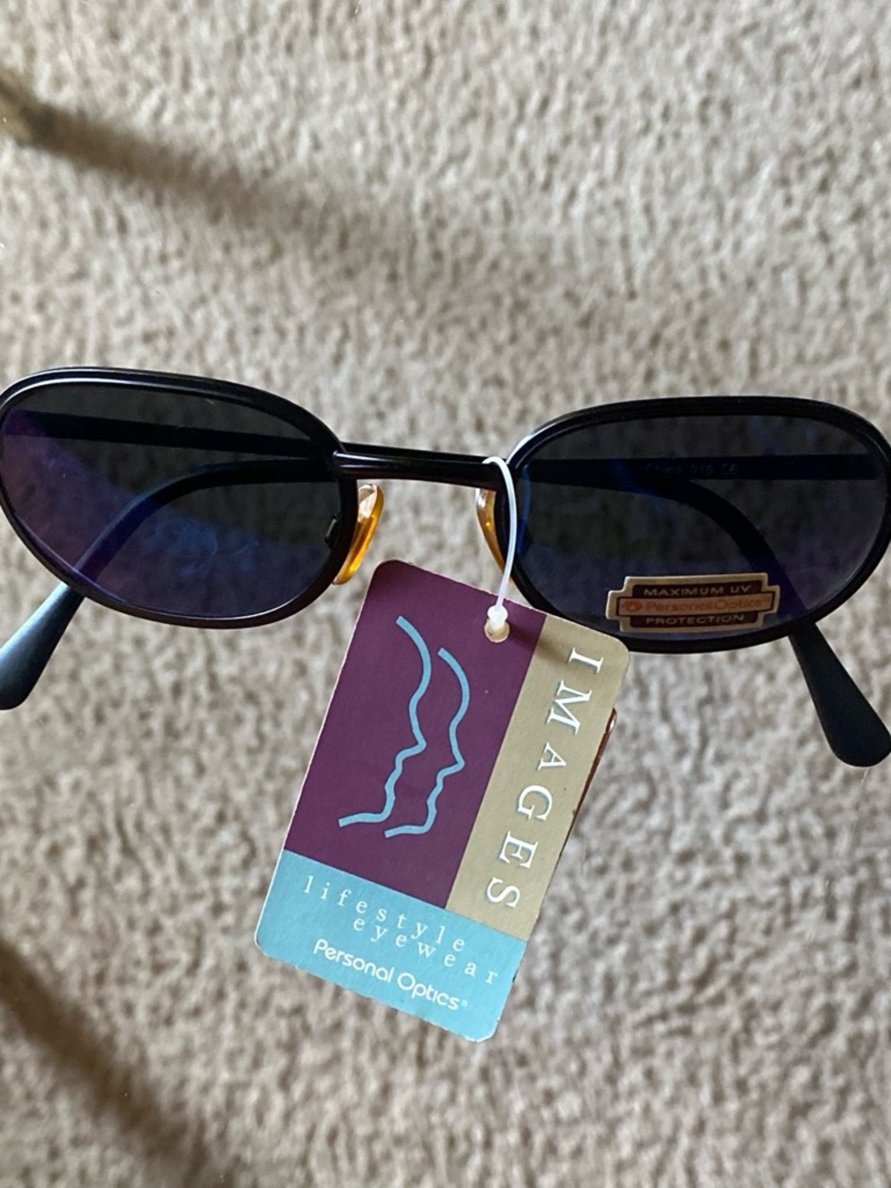 NWT Personal Optics Oval Sunglasses Black Metal